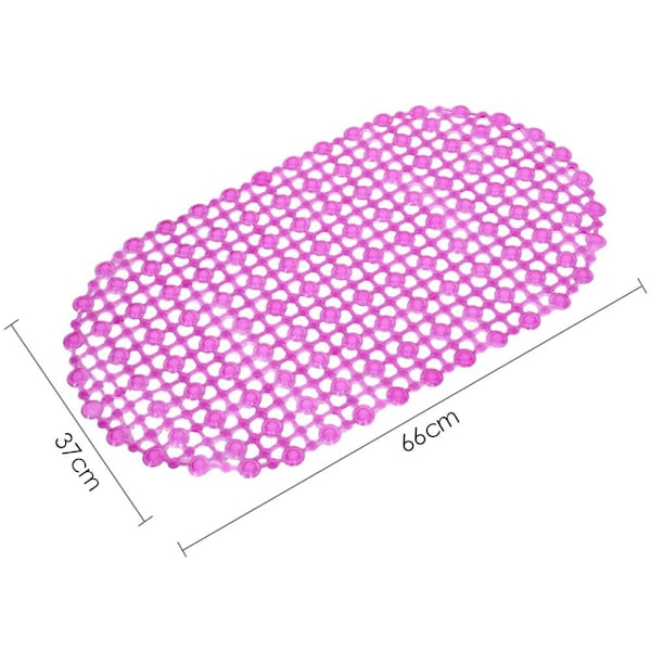 Oval Halkfri Badrumsmatta Dusch Massage Mat ROSA RÖD