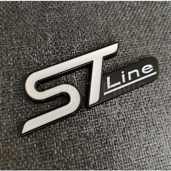 Svart vit St Line metallbadge för Ford Fiesta Focus Edition Puma X