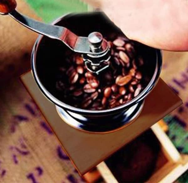 Träkaffekvarn Vintage Antik Keramisk Handdriven Kaffekvarn med Retrostil Träkaffekvarn