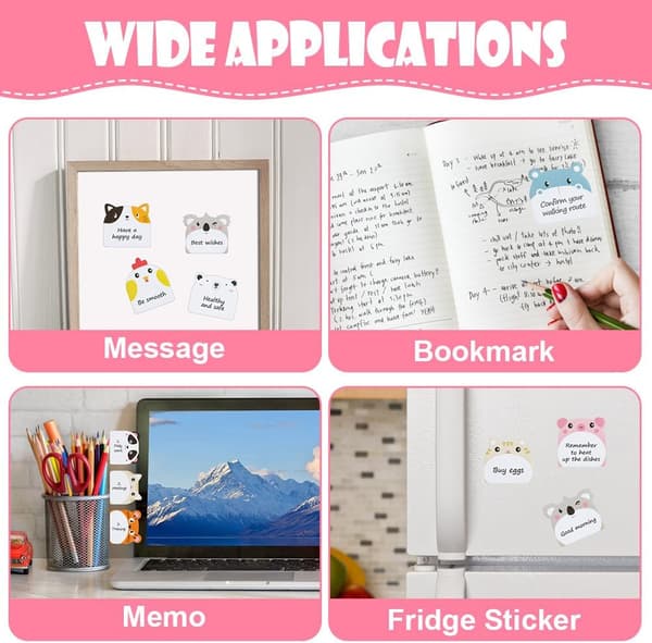 Søde dyreformede sticky notes mini indeksfaner til studie kontor hjem værelsesindretning