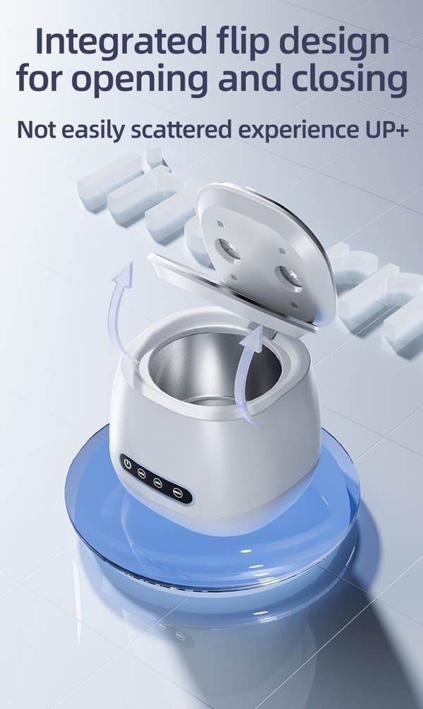 Ultralydsrenser til proteser 160 ml 45 kHz UV-sterilisering til retainere, bøjler og smykker white