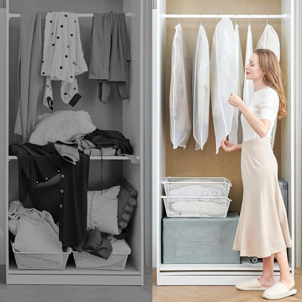 12 stk klesbeskyttere, dress-/garderobebeskyttere, sammenleggbare beskyttere ▏