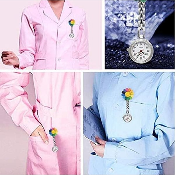 Sygeplejerske armbåndsur med clips (20 mm), vandtæt quartz ur til sygeplejersker{F2}
