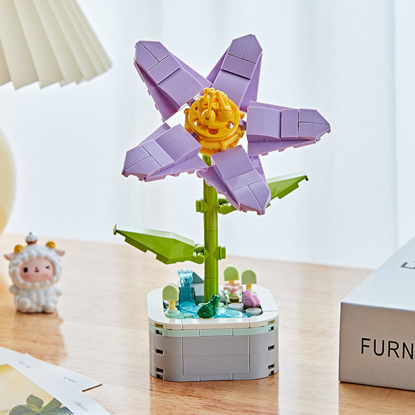 Rakennuspalikat Kukat Säilötyt Kukat Ruusut Ystävänpäivälahja Kimppu Koottavat Lelut 103-D2-Pot Bouquet-Azalea-123g