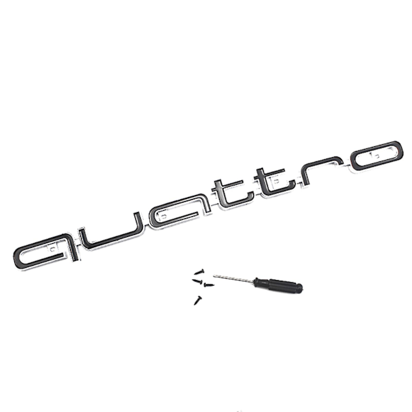 Cool Quattro Logo Emblem Bilklistermärke Främre Grill Nedre Trim för Aud-i A6 A7