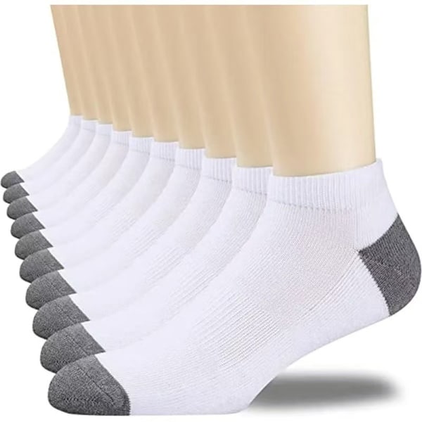 EnerWear 10-pack Unisex Bomull Fukttransporterande Vadderade Ankelstrumpor