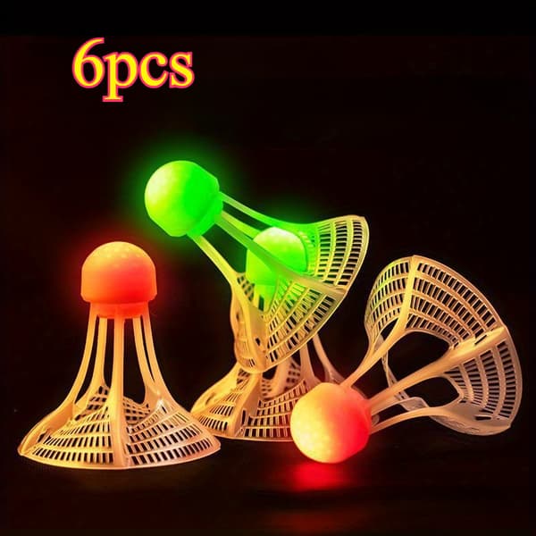 6 kpl Valoisia Tuulenpitäviä Sulkapalloja Fluoresoivia 6pcs