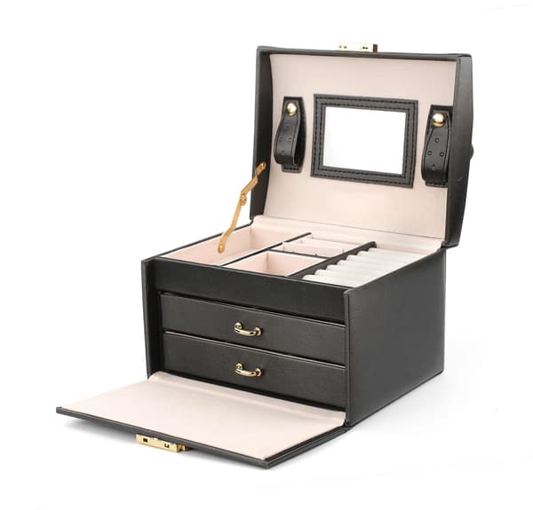 Luxury Jewelry Box - Compact Design with Maximum Style Space Svart black