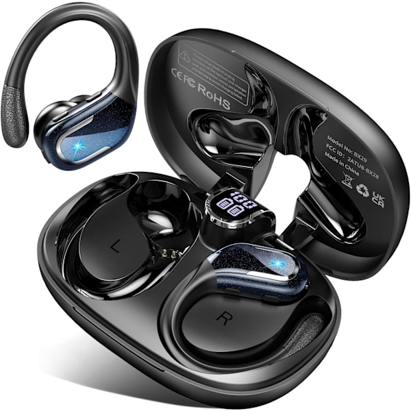 Langattomat Bluetooth-urheilukuulokkeet, 2023 Bluetooth 5.3 -kuulokkeet ENC-kohinanvaimennuksella, 90H Hi-F