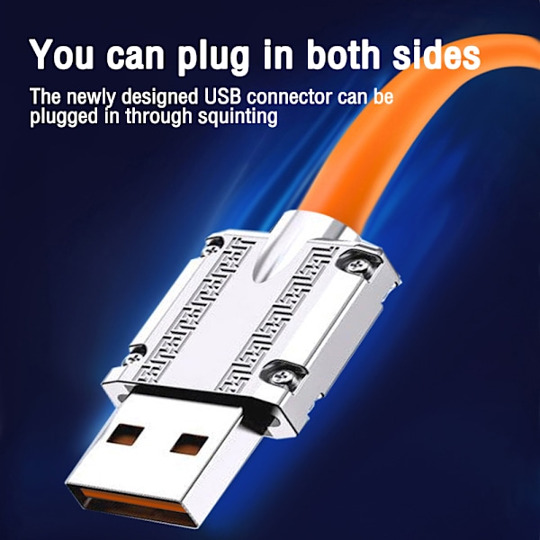 Type C Opladerkabel Mobiltelefon Opladerkabel BLÅ 2 M 2 M Blå
