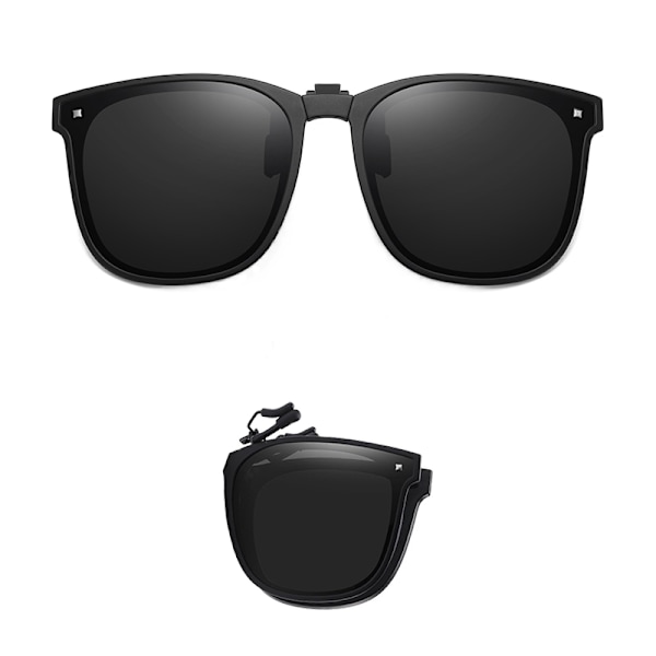 Klipp-på Wayfarer Solglasögon Svart - Fäster på befintliga glasögon Black