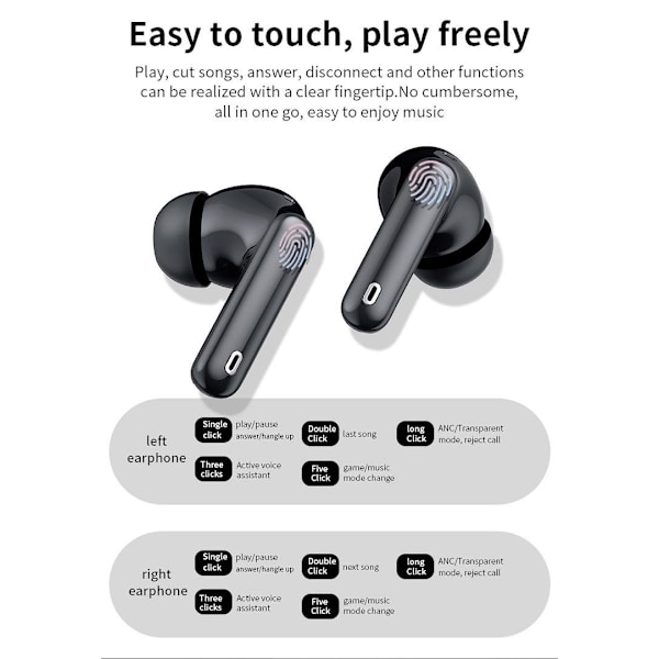 Trådløse Bluetooth-hodetelefoner A50 Pro ANC IPX7 5.1