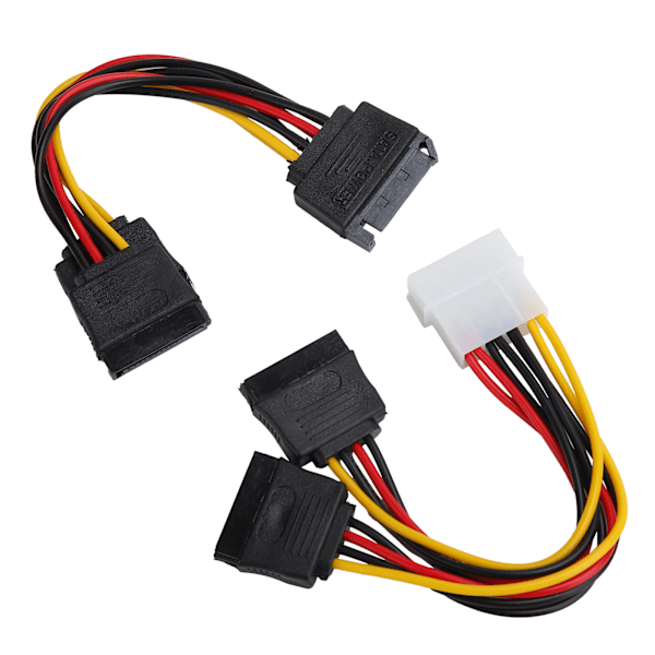 Dataöverföringskabelset 4-Pin IDE Strömkabel 15-Pin SATA Hane till Hona Hårddiskkabel Kit{hh]
