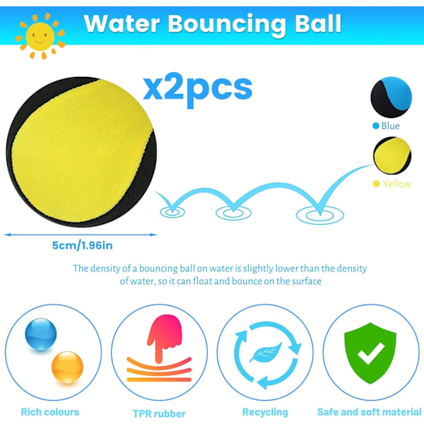 Vattenboll Poolspel 2-pack Vattenstudsboll Studsande Strandboll Vattenstudsboll Lämplig för Barn Tonåringar Vuxna