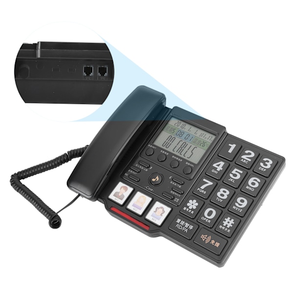 C219 Hemtelefon med nummerpresentation, nummerlagring och justerbar volym för kontor