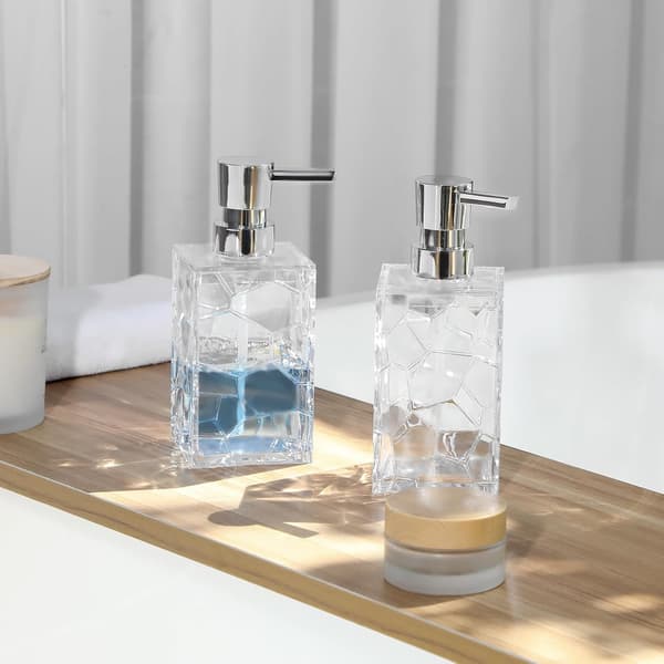 Transparent akryl såpedispenser 320ML for baderom kjøkken sovesal dekorasjon 16x7cm