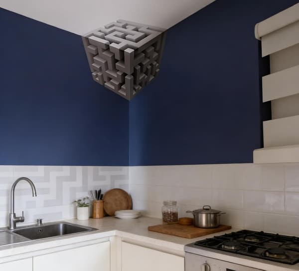 Reality-Bending Wall Art, 3D Wall Art Optical Illusion Corner Wall Decal, Modern Abstract 3D Stereoscopic Cube Sticker Perspective Decor