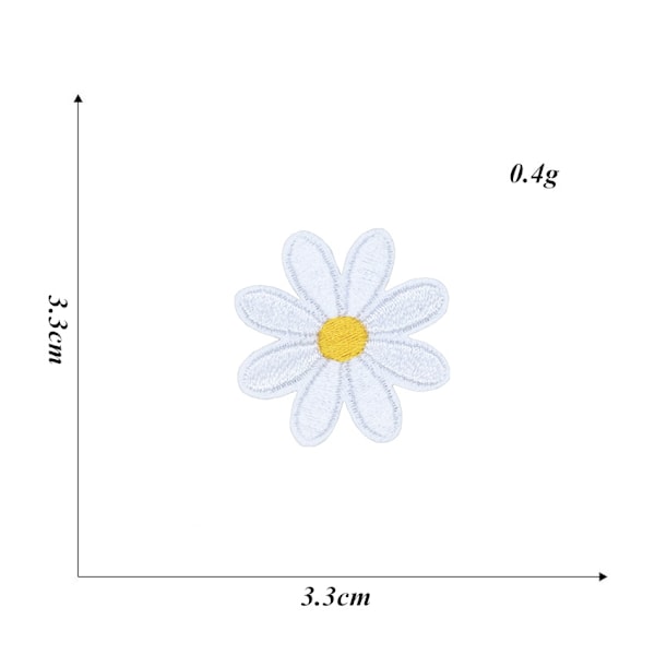 Stryge-på-mærker Sy-på-mærker Tusindfryd Blomster Mærker 24 stk. Kreativ