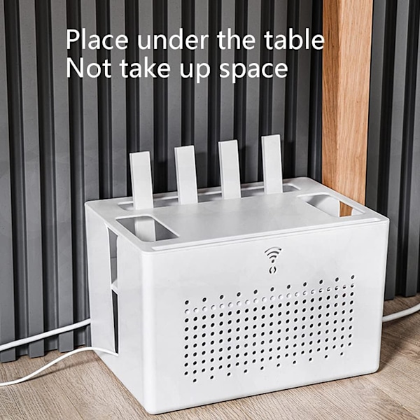 Dobbeltlags Wifi-ruter oppbevaringsboks skrivebord kontakt ledning organizer boks dekoder element skjult finishboks