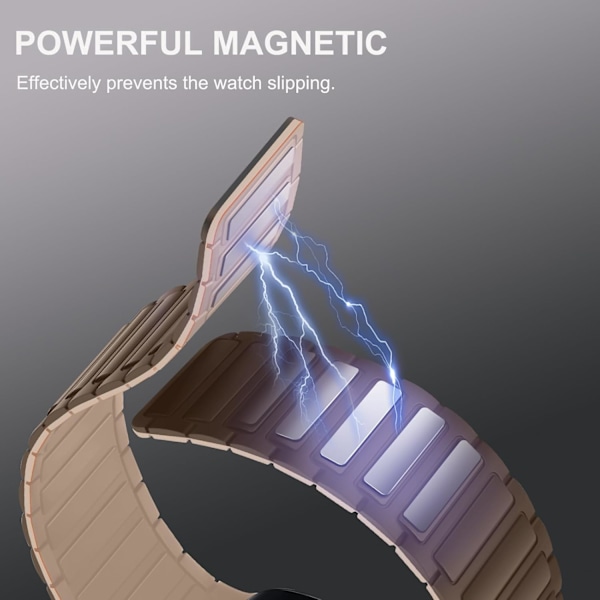 Magnetiske klokkereimer kompatible med Apple Watch-reimer, myk silikon erstatningsreim designet for iWatch Brun Brown 38/40/41mm