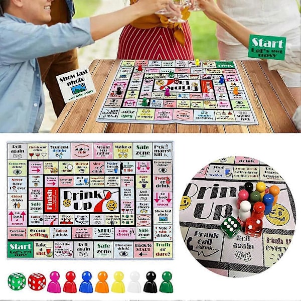 Tipsy-Land Drinking Game Fun Interactive Board Game for Adults 2pcs