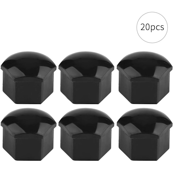 Pyöränmutterin suojakupu Renkaan pultin suojakupu (Musta), 20 kpl 17 mm Auto