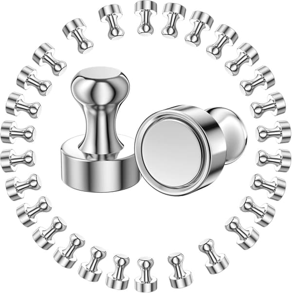 24 st Neodym Magneter Super Starka Små Kylskåpsmagneter för Whiteboard Dörr Kartplatta Silver 12x16mm