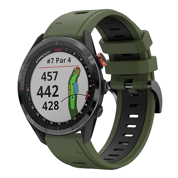 Silikonerem til Garmin Approach S62{HH} Army Green Black