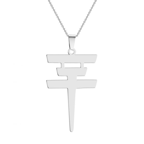 （silver）Halsband i rostfritt stål Tokio Hotel Logotyp Hänge Bill Kaulitz