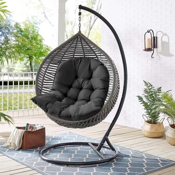 Innendørs Hengende Eggstol Sving Hammock Stol Setepute Tykk Pute (Kun Setepute Inkludert)