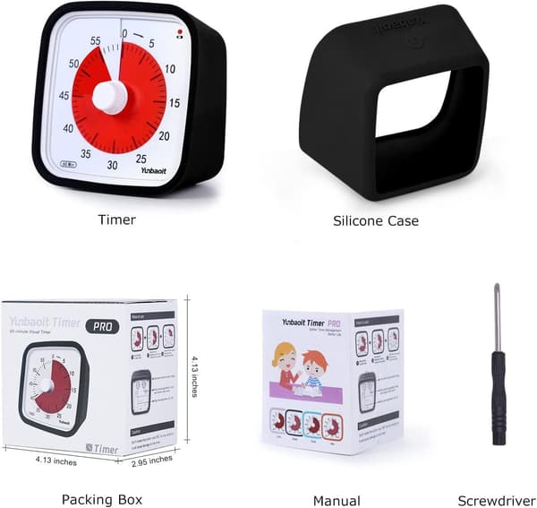 KZQ-Visuell Timer 60min - klassrum skola för barn Black black