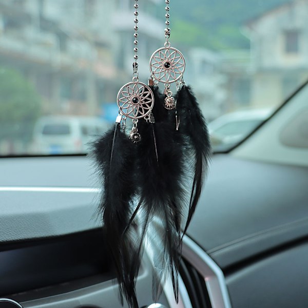 Luova auton riipus sulka unisieppari taustapeili auton koriste riippuva auton sisätilan riipus Big Red Feather Dream Catcher