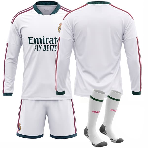 Fotballdraktsett Langermet Hjemmedrakt for Menn Høst Vinter No size socks #3XL