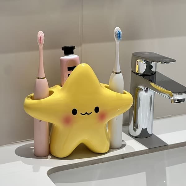 Stjärnformad Tandborsthållare Plast Själv Star