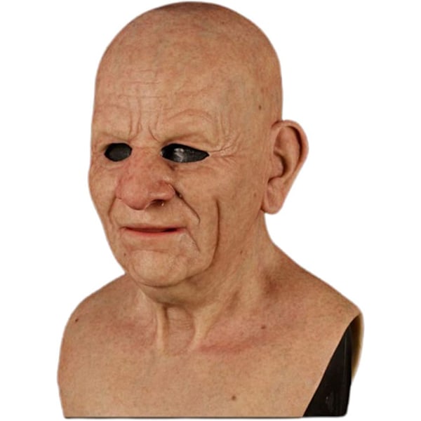 Halloween Gubbemaske, Den ældre Gubbes Hovedbeklædning Realistisk Silikonemaskerade Helhoved Trick Rekvisit Bald Head
