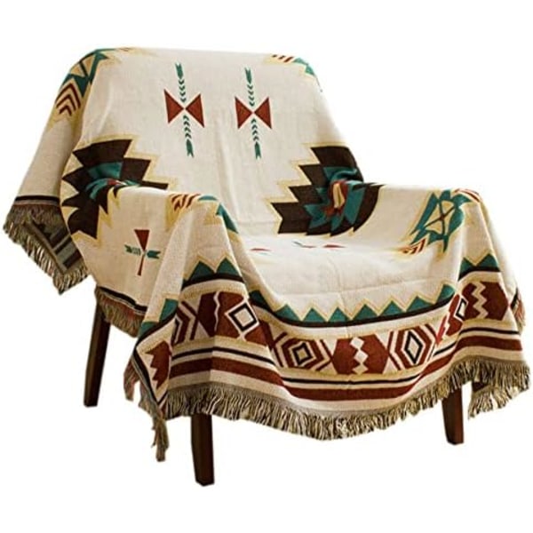 Navajo Aztec Filtpläd Bohemisk Tribal Geometriskt Mönster