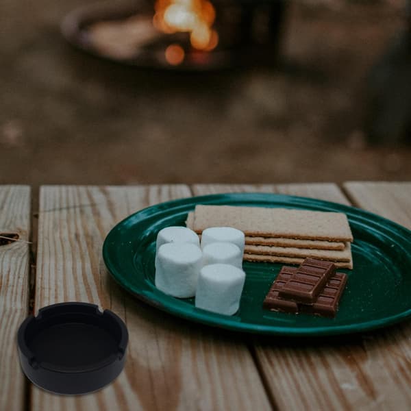 Bärbara Askkoppar 2-pack Värmebeständig Utomhus Rese Askkopp för Bil Camping Picknick