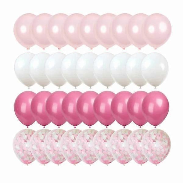 50-pak Balloner Pink Konfetti Balloner 31cm Fødselsdag pink