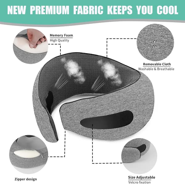 Reisepute Komfortabel Memory Foam Støtte for Fly Bil Kontorbruk Grå