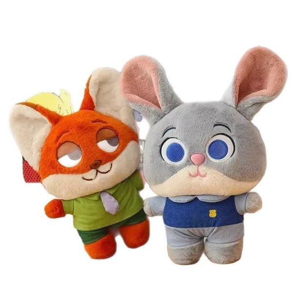 Zootopia Kosedyr - Nick & Judy | Koselige Rev & Kanin | Perfekt Bursdagsgave Nick (Standing Version) 40cm