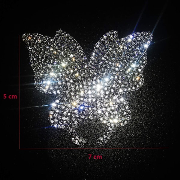 3 stk. bling sommerfugl krystal rhinestone bilmærkat