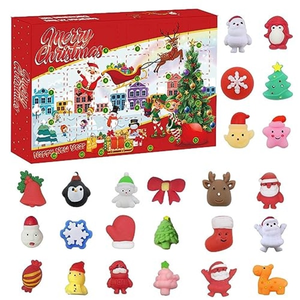 Kalender 2023 Julekalender Leke 24 stk Assorterte Søte Mochi Dyr Squishy Holdbar Høy Kvalitet 1