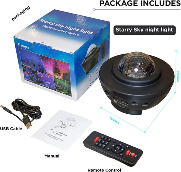 Melkweg Galaxy Projektor 4 i 1 med Musik Højttaler Dynamisk LED Natlys Bluetooth Stjerneprojektor til Rumindretning