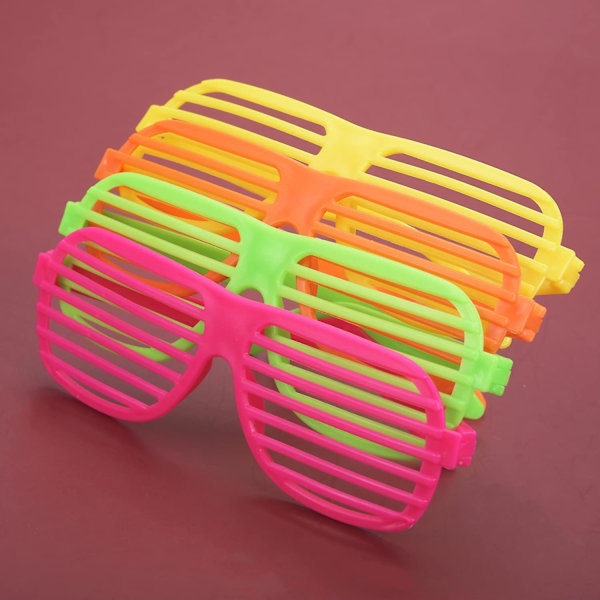 Neonfärgade Barn Glasögon Visir Boll Maskerad Glasögon 4 Stycken