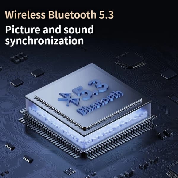 Trådløse øretelefoner Bluetooth 5.3 med LED-strømdisplay, universel pasform, støjreducerende øretelefoner til telefonopkald, musik, sort