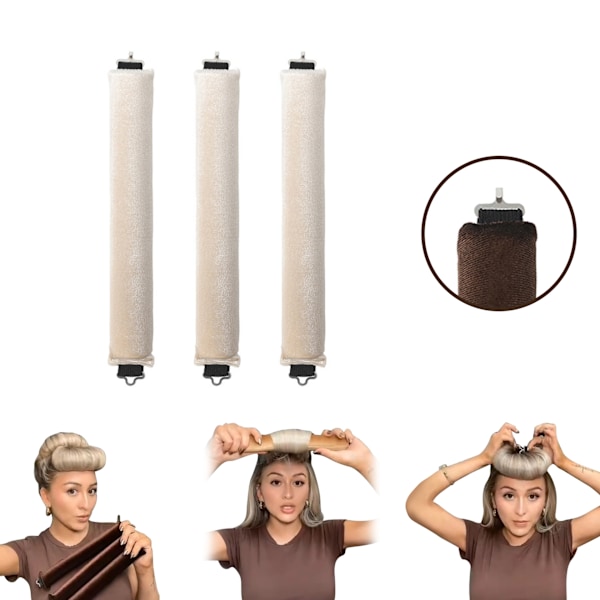 INF Hårrullar för lockar utan värme Beige Beige