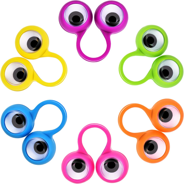 72 Stykker Øyne Fingerdukker Øyeeple Ring Leke Googly Øyeeple Ring{HH}