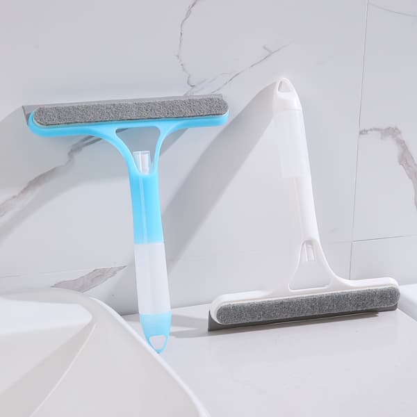 3-i-1 Spegelskrapa med Avtagbar Mikrofiberduk Blue+White