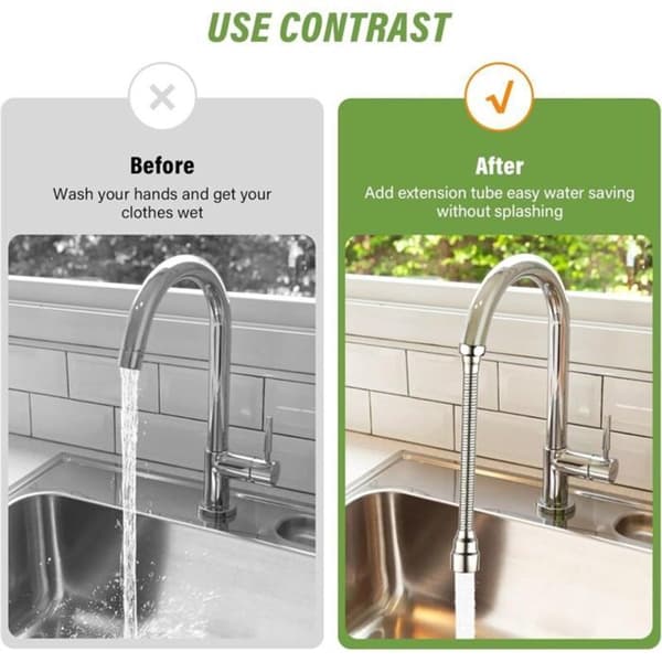 360° köksblandarförlängare med flexibelt sprayhuvud 16 cm diskbänksluftare