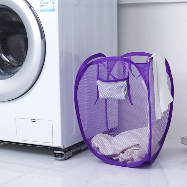Pop Up Klesvaskpose Sammenleggbar Kleskurv LILLA purple